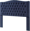24KF Upholstered Tufted Button Linen Fabric Headboard,Comfortable Fashional Headboard Queen/Full Size,Navy Blue by CozyNest Decor