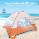 NXONE Beach Tent Sun Shade Shelter for 3/4/6 Person Person with UV Protection, Extended Floor, 3 Mesh Roll Up Windows & 8.0/8.5mm Fiberglass Rods丨Carry Bag Included by TinyTreasures Baby Boutique