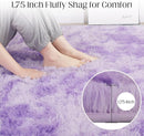 Area Rugs 9x12, Fluffy Rugs for Living Room, Ultra Soft Rugs for Bedroom, Non-Slip Indoor Carpet for Nursery, Kids Room, Playroom, Home Decor, Tie-Dyed Purple by TinyTreasures Baby Boutique