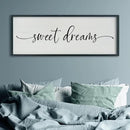 SRSZHIYUE Sweet Dreams Above Bed Wall Decor, 40"x15" Large Rustic Master Bedroom Over Bed Sign Guest Room Couples Wood Framed Farmhouse Horizontal Hanging Decoration (Black) by CozyNest Decor
