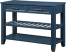 Solid Wood Console Table Entryway Table with Storage Drawers and Shelves Sofa Table for Entry Hallway Foyer(42" Navy Blue) by CozyNest Decor