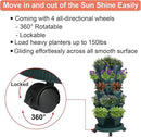 Vertical Planter 5 Tier Stackable Planters Garden Planters Strawberry Herb Flower and Vegetable Planter Indoor Outdoor Gardening Pots with Removable Wheels and Tools 2-Pack by CozyNest Decor
