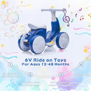 6V Electric Baby Balance Bike for 1 Year Old Boys Girls Ride on Toys 12-48 Month Toddler Balance Bike, 4 Wheels Kids First Bike with Remote Control First Birthday Gifts- Blue by TinyTreasures Baby Boutique