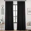 ANRODUO Back Tab Blackout Curtains for Bedroom Living Room, Rod Pocket Pinch Pleated Thermal Insulated Room Darkening Curtains 96 Inches Long 2 Panels, Black, 42 x 96 Inch by TinyTreasures Baby Boutique