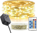 RUICHEN Warm White Dimmable Fairy Lights Plug in, 99 Ft 300 LED Twinkle String Lights with Remote, Waterproof Silver Wire Firefly Lights for Bedroom, Patio, Yard, Christmas, Wedding, Party by GreenHaven Gardens