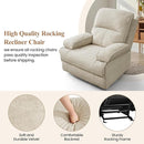 Nursery Rocking Chairs,Velvet Rocker Recliner Nursing Chair,Oversized Nursery Recliner Glider Chair with Extra Wide Footrest for Breastfeeding,Beige by TinyTreasures Baby Boutique