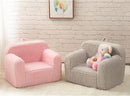 ALIMORDEN Kids Ultra-Soft Snuggle Foam Filled Chair, Toddler Cuddly Sherpa Reading Couch for Boys and Girls, Light Grey by CozyNest Decor