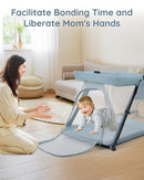 Lilian&Gema 2-in-1 Travel Crib, Portable Crib with Backpack, Lightweight Baby Travel Playpen, Foldable Play Yard with Thick Mattress for Babies & Toddlers, Baby Travel Essential by TinyTreasures Baby Boutique