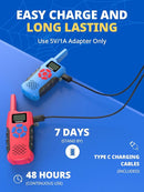 Walkie Talkies for Kids Rechargeable,Toys for Boys and Girls Ages 3-12, 2 Pack Long Range 2-Way Radios, Birthday Gifts,Christmas Stockings, Outdoor Play, Family Games, Hiking Camping Gear by TinyTreasures Baby Boutique