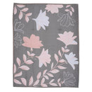 Lambs & Ivy Petals Gray/Pink Sateen Cotton Floral 3-Piece Baby Crib Bedding Set by TinyTreasures Baby Boutique