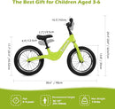 14" Kids Balance Bike for 3,4,5,6 Year Old Boys and Girls, Air Tires with Magnesium Alloy Frame, Lightweight No Pedal Toddler Training Bicycle by TinyTreasures Baby Boutique