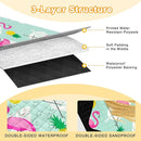 Extra Large Picnic Blanket Waterproof,80"x 80"Foldable Machine Washable Beach Blankets,Outdoor Blanket for 6-8 Adults,Picnic Mat Suitable for Indoor Crawling,Park Beach,Camping,Hiking,Travel（Flamingo） by TinyTreasures Baby Boutique