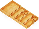 SpaceAid 7-Piece Bamboo Drawer Organizer Storage Boxes Set, Wood Tray Junk Drawer Organizers Multi-Use Divider Bins for Kitchen, Bathroom, Office Desk and Makeup Organization (7 Pack, Natural) by CozyNest Decor