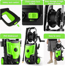 4800 PSI Pressure Cleaner- 4.0 GPM High Power Cleaner with 33FT Hose Reel, 4 Spray Tips and Soap Bottle for Car Washing, Fence Cleaning, Patio Maintenance（Upgraded） (Green) by GreenHaven Gardens