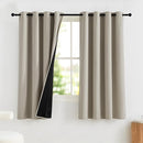 NICETOWN 100% Blackout Curtains for Bedroom, Thermal Insulated Window Curtains 63 Inch Length 2 Panels Set, Grommet Top Short Drapes for Living Room, 52" W x 63" L, Natural by TinyTreasures Baby Boutique