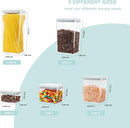 Pop Containers with Lids - Stackable Airtight Food Storage, Kitchen Pantry Storage Containers for Snacks Candy Salt Herbs Spices BPA-Free (10PCS (0.5 + 1.2 + 2.0 + 2.7 + 3.3 Qt) * 2) by CozyNest Decor