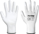 DULFINE Safety Work Gloves PU Coated-12 Pairs,White Seamless Knit Glove with Polyurethane Coated Smooth Grip on Palm & Fingers, for Men and Women, Ideal for General Duty Work (Large) by GreenHaven Gardens