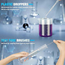 moveland Plastic Graduated Cylinders and Beakers with 5 Pipettes, 10ml 25ml 50ml 100ml Cylinders, 50ml 100ml 250ml 500ml 1000ml Beakers, Ideal for DIY and Kids Science Lab by TinyTreasures Baby Boutique