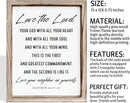 Christian Wall Plaque, Master Bedroom Decor Above Bed, Rustic Farmhouse Christian Decor, Matthew 22:37-39 Signs, Framed Wall Plaque Sign 15 * 11.5 inches, Love the Lord Sign by CozyNest Decor