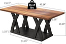 47” Wood Coffee Tables for Living Room Rustic Stands with Storage Shelf Black Blown Coffee Tables for Living Room Farmhouse Center Stands with Shelf. Farmhouse Rectangle Center Table by CozyNest Decor