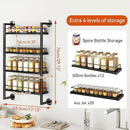 IBUYKE Spice Rack Wall Mount,4 Tier Hanging Seasoning Organizer, Spice Rack for Wall for up to 50 Jars,Spice Organization for Kitchen Cabinet,Living Room,Bathroom,Pantry,Black UTLJ016B by CozyNest Decor