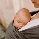 Boba Baby Wrap Carrier – Original Baby Sling Carrier for Newborns (7–35 lbs), Soft, Secure, Hands-Free & Ergonomic, Ideal for Comfortable Bonding, New Parents (Organic Dark Grey) by TinyTreasures Baby Boutique