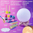 HOLA Paint Your Own Moon Lamp Kit, 2025 Update USB Rechargeable Remote Control, DIY Arts Supplies and Crafts Kit, Ages 6 7 8 9 10 11 12 13 Year Old Girls Boys Kids Birthday Gifts by TinyTreasures Baby Boutique