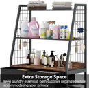 Laundry Hamper Laundry Basket with 3 Section Pull-Out Rolling Bags & 2-Tier Storage Shelf, Laundry Sorter for Organization and Storage with 2 Drawers for Laundry Room, Bathroom by CozyNest Decor