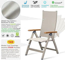 Adjustable Folding Chair, Indoor & Outdoor Balcony, Patio Porch, Garden Lawn, Pool, for Comfortable Foldable Chairs, Portable Cozy Recliner, Metal Frame with Teak armrest, Durable by GreenHaven Gardens
