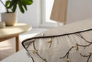 VAGMINE Embroidered Pussy Willow Throw Pillow Cover - 18x18 Inches Square - 100% Linen Natural Decorative Cushion Cover - Floral Embroidery - Cozy Farmhouse & Boho Accent for Sofa, Couch, Bedroom by CozyNest Decor