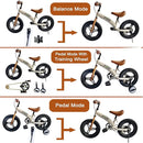 Balance Bike 2 in 1 with Pedals Brake Training Wheels Kickstand Pneumatic tyre,for Kids 2-7 Years Old,Kids Bike 12 14 16 inch by TinyTreasures Baby Boutique