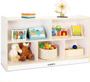 Toy Storage Organizer for Kids, 5-Compartment Wooden Storage Cabinet, Children Bookcase and Montessori Bookshelf, Book Shelf for Kids Room, Playroom, Living Room, Nursery, Classroom 24'' H(White) by CozyNest Decor