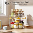 LAMU 2 Pack 10.6'' 2-Tier Lazy Susan Turntable Organizer Rotating Spice Rack Organization for Cabinet, Kitchen, Pantry, Countertop, Bathroom, Vanity, Makeup Organizer, Clear by CozyNest Decor
