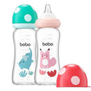 YOHKOH Natural Glass Baby Bottle with Natural Response Nipple, Newborn Anti-Colic Baby Bottles, Wide Neck Mushroom Cap Baby Bottle, Clear (8.8ounce (Pack of 2), Multicolour2) by TinyTreasures Baby Boutique