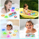 Light Up Bath Toys for Toddlers Kids Girls Baby, No Hole Glow Bath Toys with Bath Book & Organizer, Led Light Bath Time Water Toys for Bath Tubs Bathrooms Pool, Gift for Toddlers Girls Infants by TinyTreasures Baby Boutique