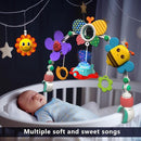 Musical Baby Stroller Arch, Travel Car Seat Toys, Baby Play Arch Crib Accessory, Mobile for Bassinet, Pram Activity Arch Bar for Babies Infants by TinyTreasures Baby Boutique