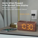 uscce Wooden Digital Alarm Clocks for Bedrooms: Dimmable Dual Alarm Clock with Large Numbers for Bedside Desk - Loud Alarm for Heavy Sleepers with Volume Control - Wood Decor & Gifts by CozyNest Decor