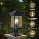 Outdoor Post Light, Waterproof Pole Lantern Lighting Fixture with Tempered Clear Seeded Glass, Matte Black Finish for Outdoors (Large Post Light) by GreenHaven Gardens