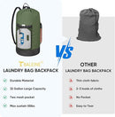 BALEINE 120L Laundry Bag Backpack, 900D Oxford Fabric Large Travel Laundry Bags with Shoulder Straps and 2 Mesh Pockets for College Dorm, Apartment, Laundromat (Green, 120L) by TinyTreasures Baby Boutique