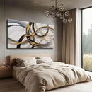SOUGUAN Living Room Decor for Wall Abstract Wall Art 30x60in Black and Gold Wall Art Round Ring Wall Decoration for Bedroom Dining Room Home Office Ready to Hang by CozyNest Decor