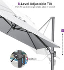 PURPLE LEAF 11.5' X 8' Left-right Tilting Outdoor Patio Umbrella Swivel Offset Cantilever Heavy Duty Rectangle Aluminum Umbrella with UV Resistant for Deck Pool Patio Backyard, Pebble Grey by GreenHaven Gardens