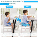 Toddler Booster Seat for Dining Table, Stronger Support Booster Seat for Table Washable 2 Safer Straps Non-Slip Bottom Portable for Kids Baby Increasing Cushion for Travel Home by TinyTreasures Baby Boutique