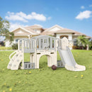 KORIMEFA Toddler Slide Set, 8 in 1 Kids Slide, Indoor Outdoor Slide for Toddlers Age 1-3, Toddler Playset with Basketball Hoop and Tunnel, Toddler Indoor Outdoor Playground by TinyTreasures Baby Boutique