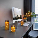 Aignis Flickering Flameless Candles Battery Operated Candles LED Candles with Remote Timer for Home/Wedding/Birthday/Holiday Decor, Grey 3D Flame Set of 3 (D3 xH4 5" 6") by CozyNest Decor