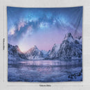 HZOHNAGO Mountain Tapestry Aurora Snow Mountain Sunset Pattern Printed Wall Tapestry Wall Hanging for Bedroom Living Room Dorm 60" W x 60" H by CozyNest Decor