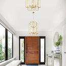 30" Farmhouse Gold Chandelier, 10-Light Foyer Lighting Fixtures, Lantern Tiered Pendant Light Fixtures, Metal Rustic High Ceiling Chandelier for Dining Room Entryway Staircase by CozyNest Decor