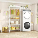 Ulif U5 Over the Washer and Dryer Storage Shelf, Laundry Room Space Saver Bathroom Storage and Organizer Rack for Hanging Towels and Drying Clothes with 5 Wire Shelves, 58.2"W x 13.4"D x 77.5"H, White by CozyNest Decor