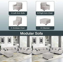 L Lengend Vansen Modular Sectional Sofa U Shaped Couch with Ottoman Modern Reversible Corner Sectional Couch for Living Room (Light Grey, 2+3 with Ottoman) by CozyNest Decor
