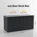 80 Gallon Outdoor Cushion Storage - Waterproof Deck Storage Box & Patio Storage Box, SpaceMax Resin Chest with Lock for Pool/Garden Tools, UV-Resistant, Onyx Black by GreenHaven Gardens