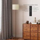 Ambimall Floor Lamps for Living Room with Remote Control and Stepless Dimmable Colors Temperature & Brightness, 9W Bulb Included(Beige Lampshade & Brown Pole) by CozyNest Decor